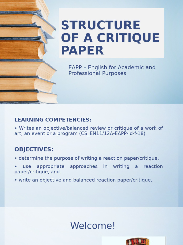 How to Write a Critique Paper Guide | PDF | Concept | Design