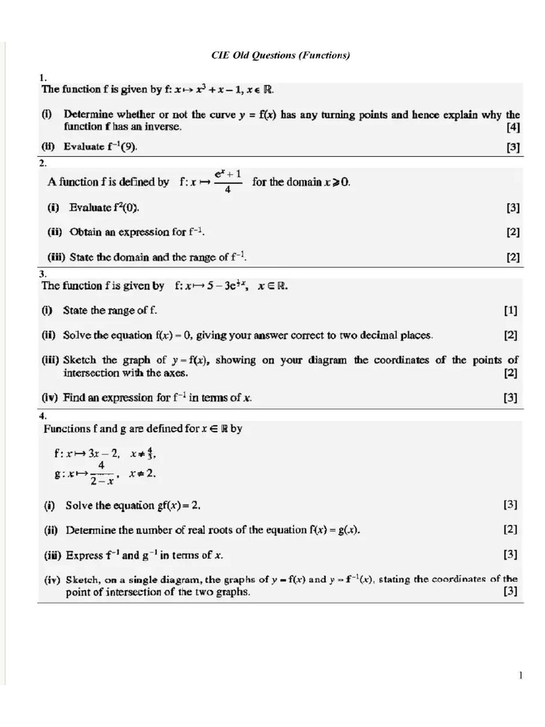 Function Practice Paper | PDF