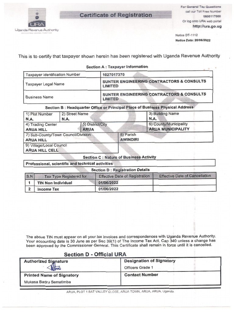 Certificate of Registration | PDF