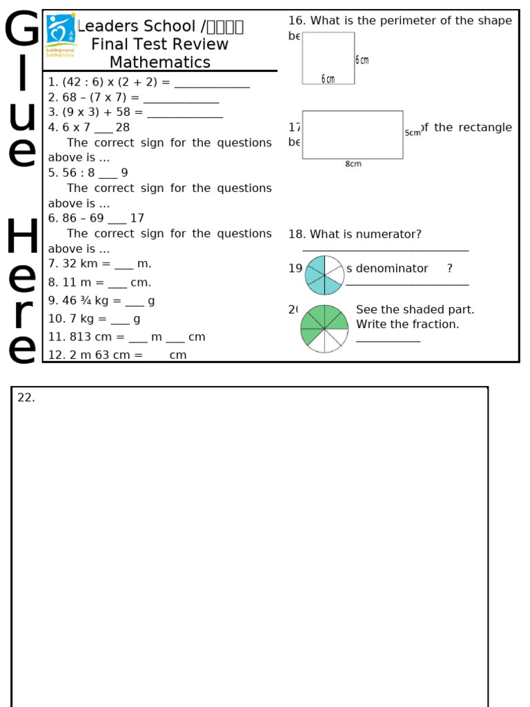 Final Math Test Review Guide | PDF