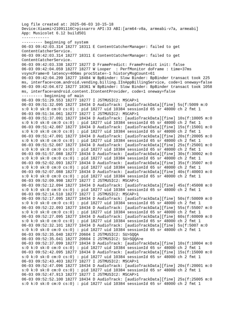 Xiaomi Musicolet App Log Analysis | PDF | Multimedia | Computing
