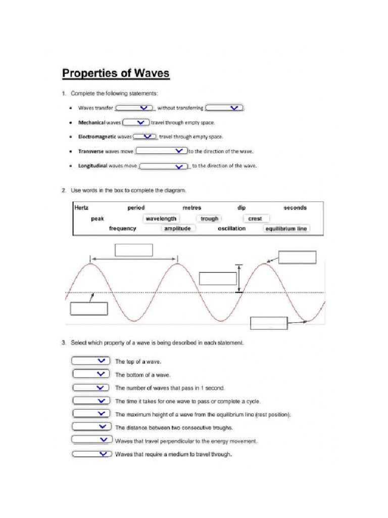 Worksheet - WAVES | PDF
