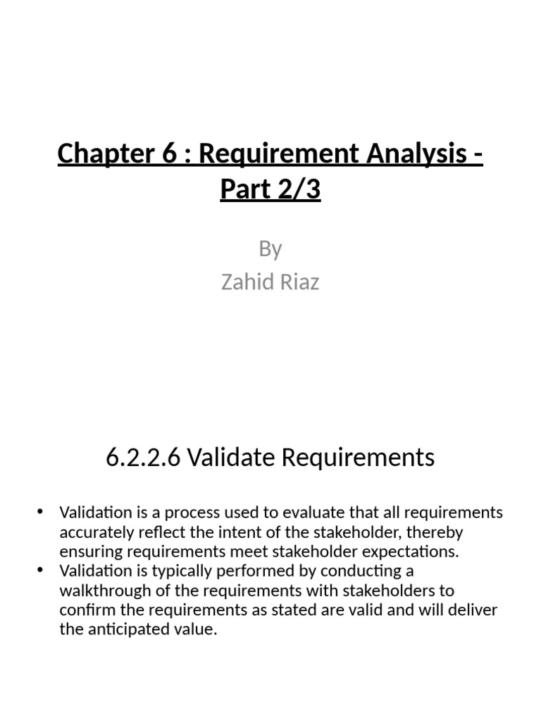 Requirements Validation and Prioritization Techniques | PDF ...