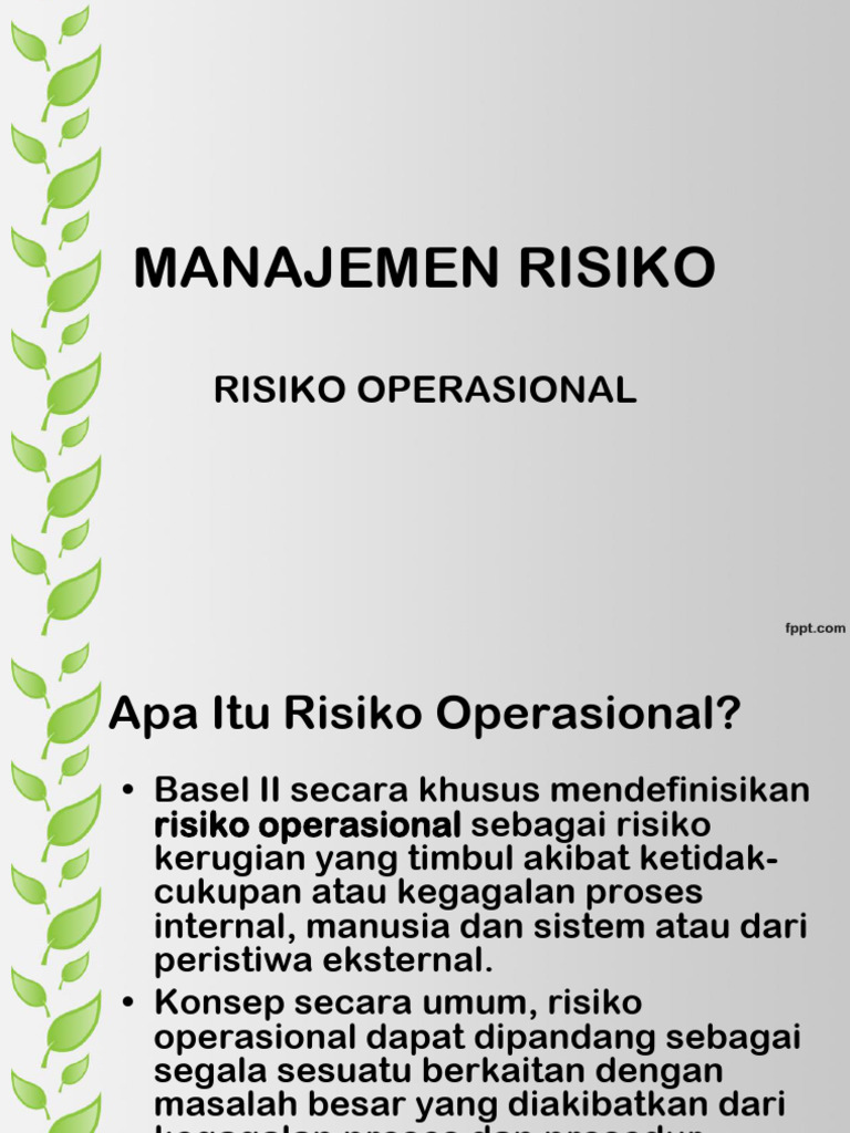 Mitigasi Risiko Operasional di Bank | PDF