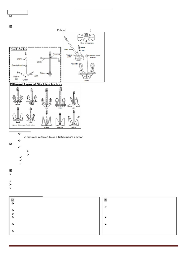 Anchors and Cables Overview | PDF | Anchor | Ships