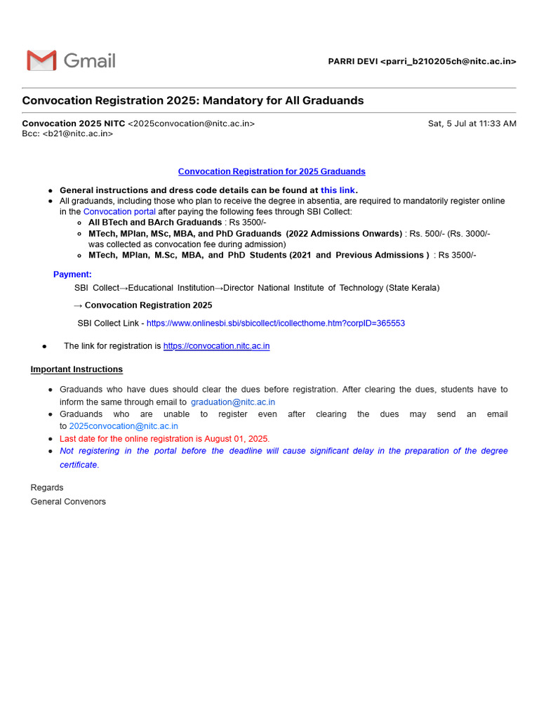 Convocation Registration 2025 Mandatory For All Graduands | PDF