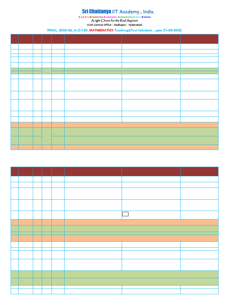 2025 26 SR C 120 MAT Teaching & Test Schedule Upto 31 08 2025 FINAL ...