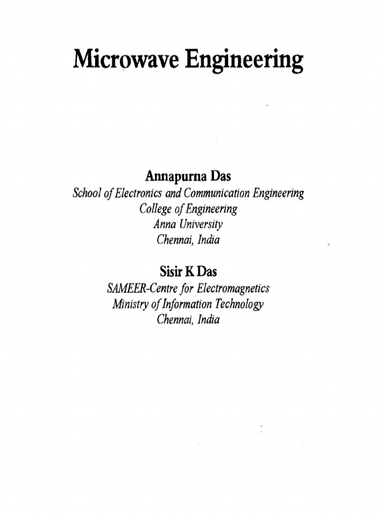 Microwave Engineering by Annapurna Das | PDF | Transmission Line ...