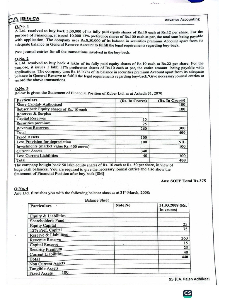 Buyback of Share Cap 2 | PDF