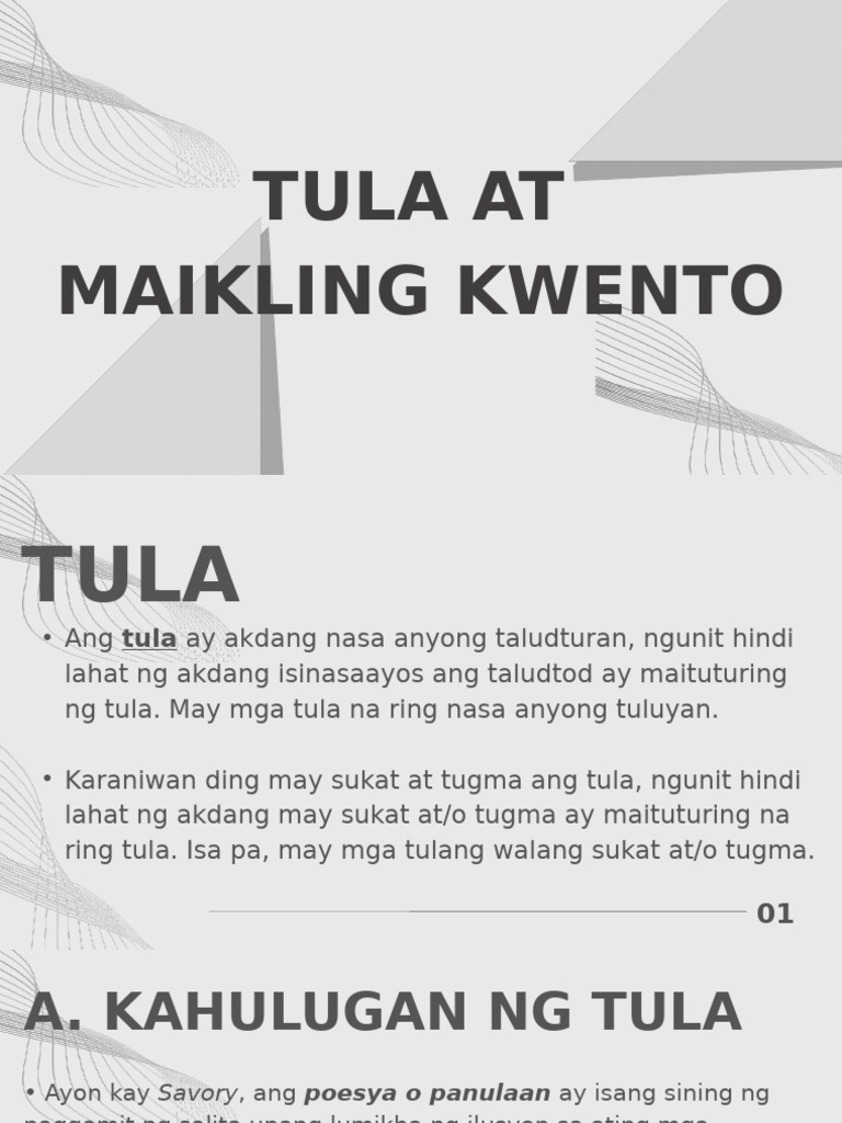Tula at Maikling K | PDF