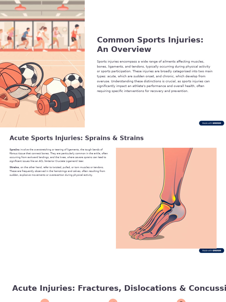 Common Sports Injuries Explained | PDF | Human Leg | Knee