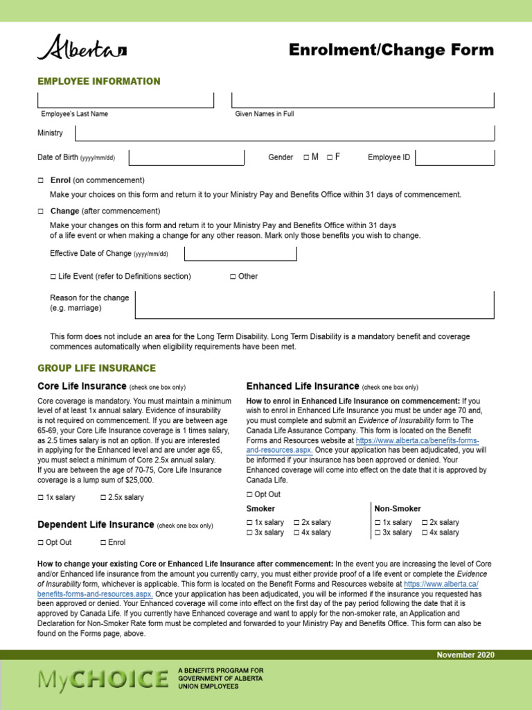 Alberta My Choice Benefits Enrollment | PDF | Life Insurance | Salary