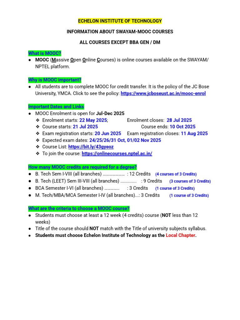 MOOC Enrollment and Guidelines 2025 | PDF | Massive Open Online Course