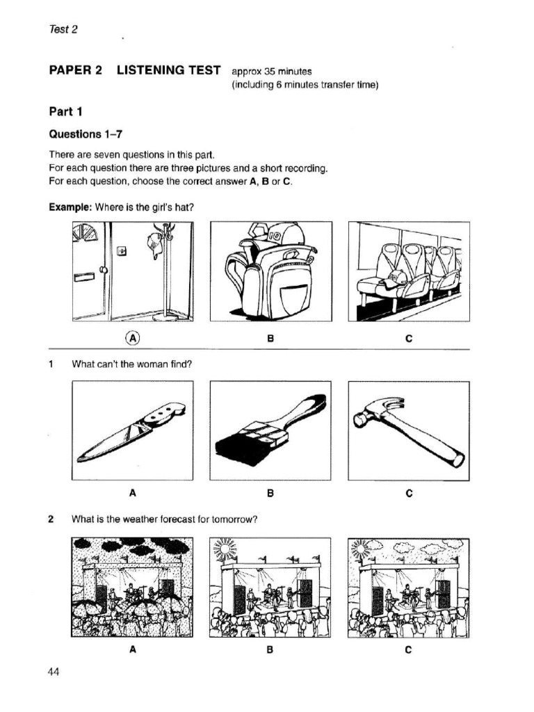 Cambridge Preliminary English Test 1 | PDF