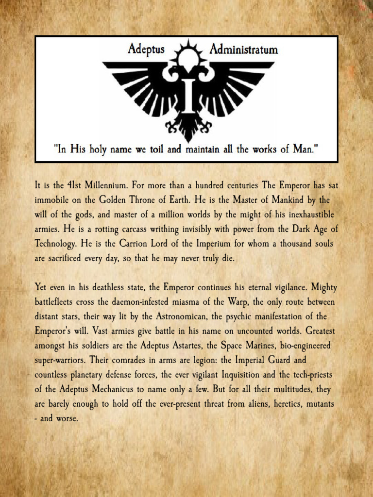WH40K Adeptus Administratum and Waaaaaaaaa | PDF