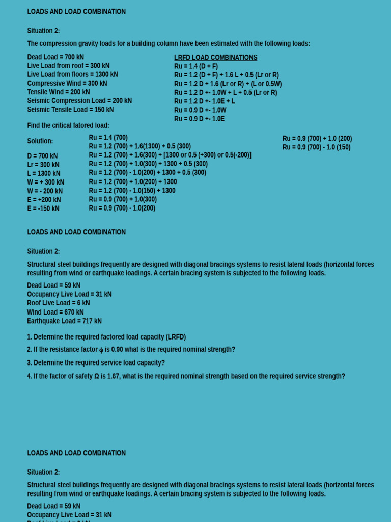 Loads and Load Combinations | PDF | Structural Load | Building Engineering