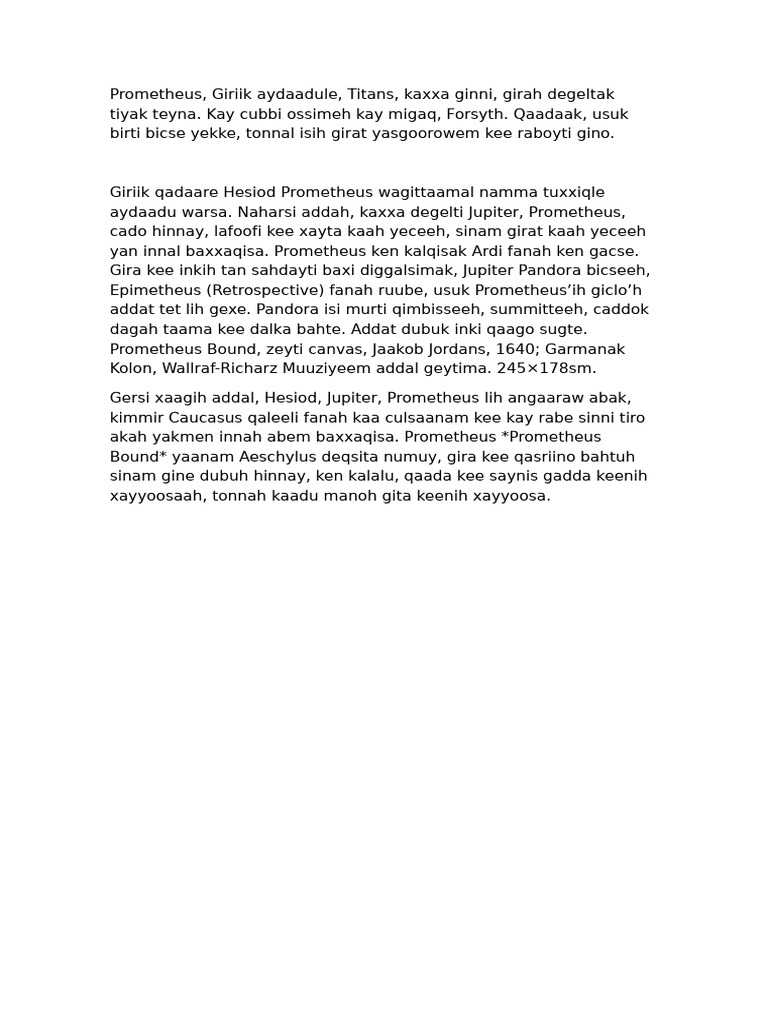 Prometheus in Greek Mythology | PDF