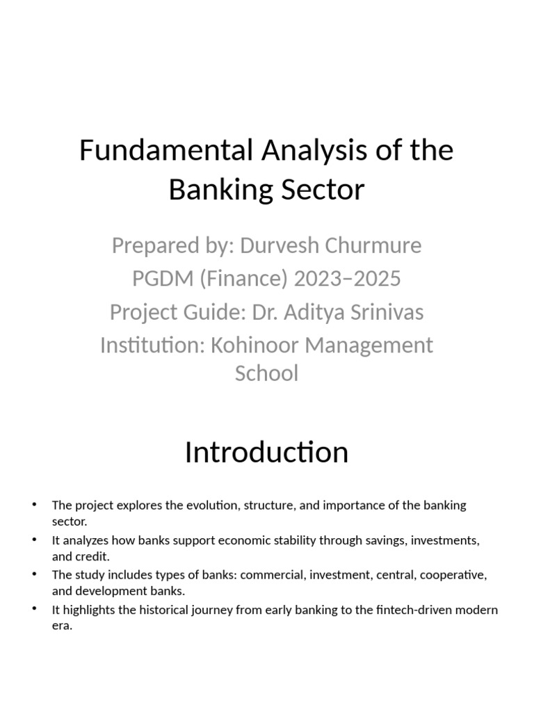Banking Sector Project Intro | PDF