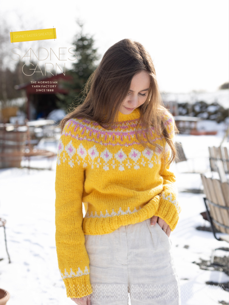 Grynet Easter Sweater Knitting Pattern | PDF | Knitting | Yarn