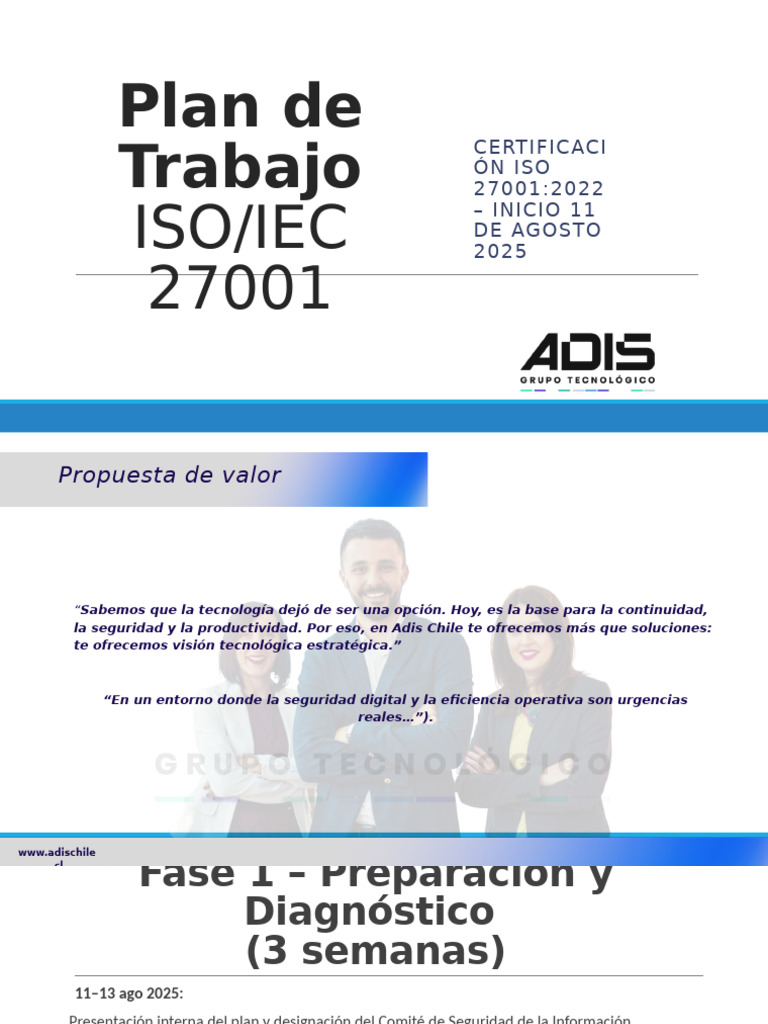 Plan de Trabajo para Certificación ISO 27001 | PDF | Seguridad de ...