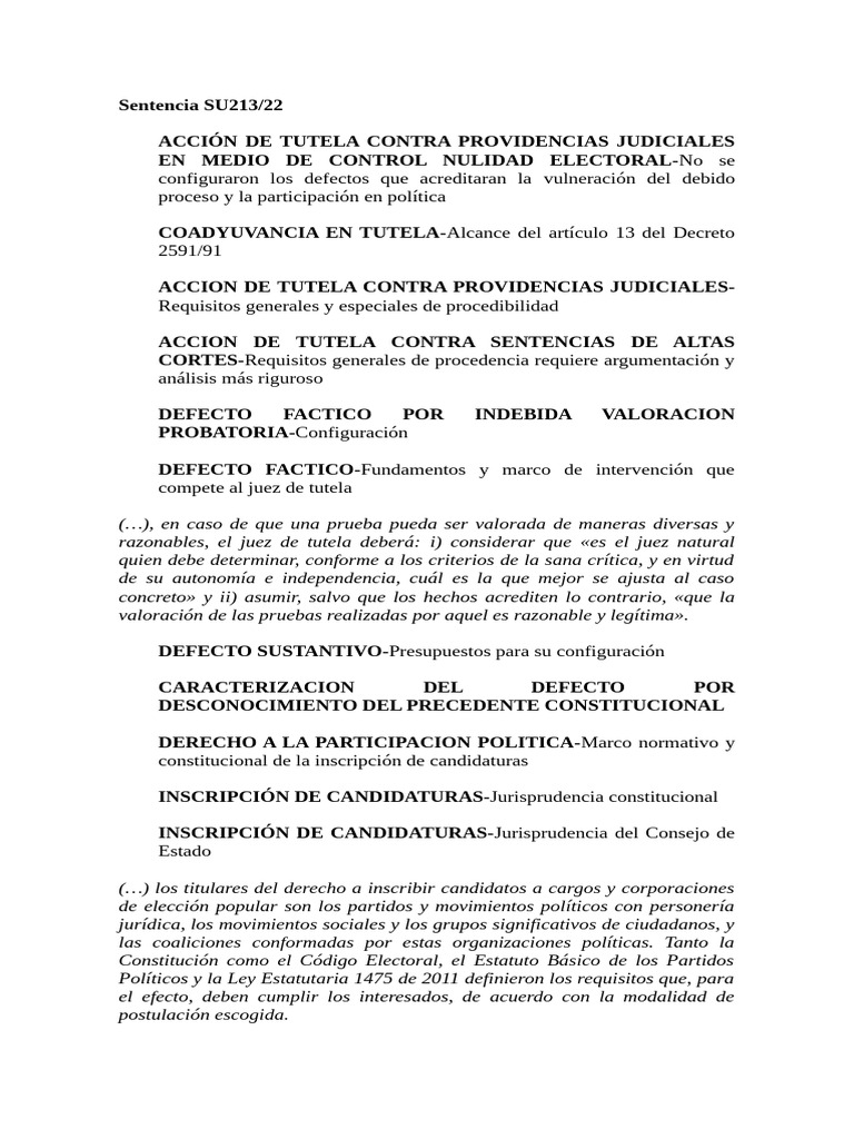Su213 22 | PDF | Sentencia (ley) | Caso de ley