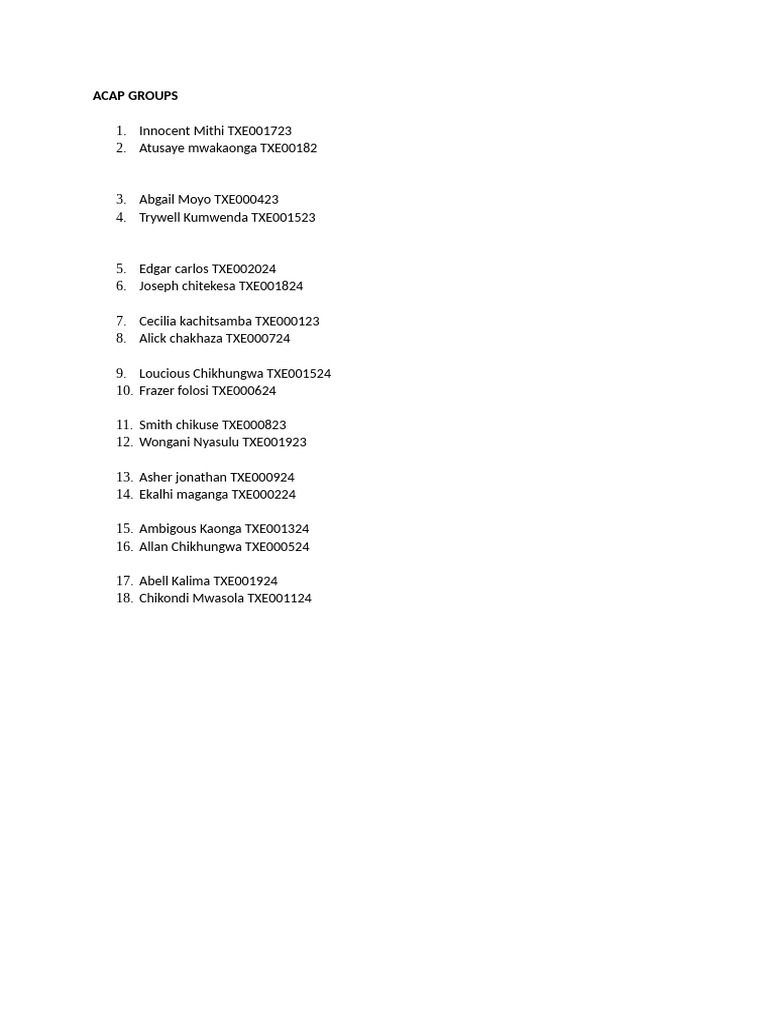 Acap Groups | PDF