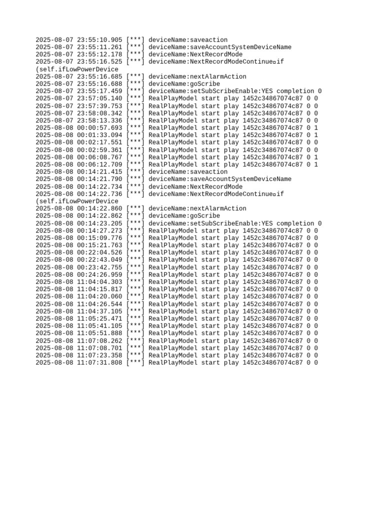 Device Action Log and Playback Events | PDF