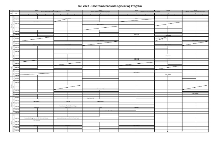 Fall 2022 Electromechanical Engineering Schedule | PDF | Gases ...