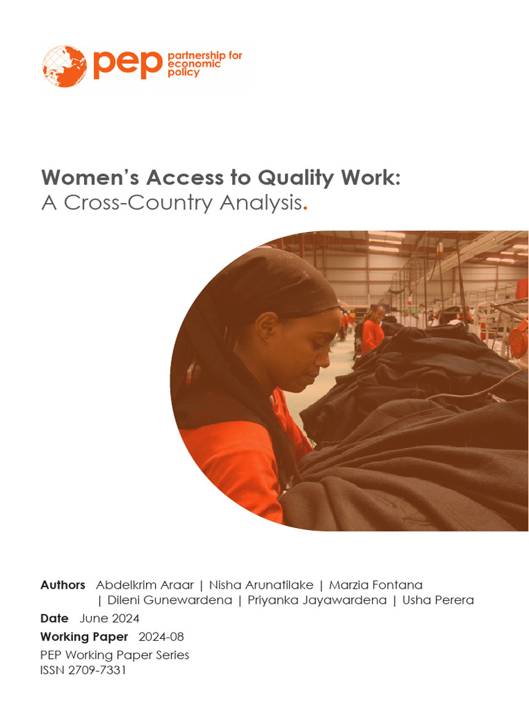 PEP Working Paper-Araar-Women's Access To Quality Work | PDF | Labour ...