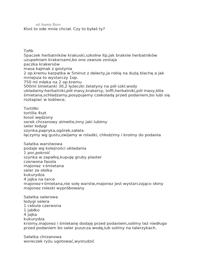 Przepis Od Anety Boro | PDF