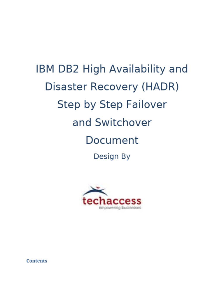 IBM DB2 HADR Failover Guide | PDF | Databases | Ibm Db2