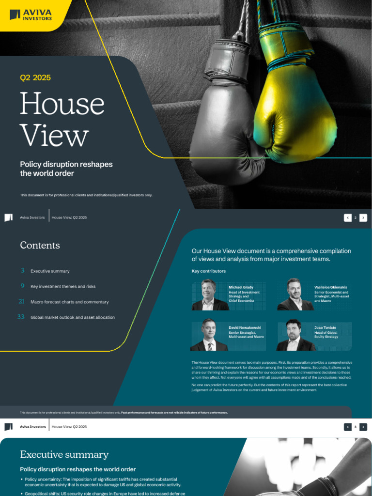 Aviva House View q2 2025 | PDF | Inflation | Tariff