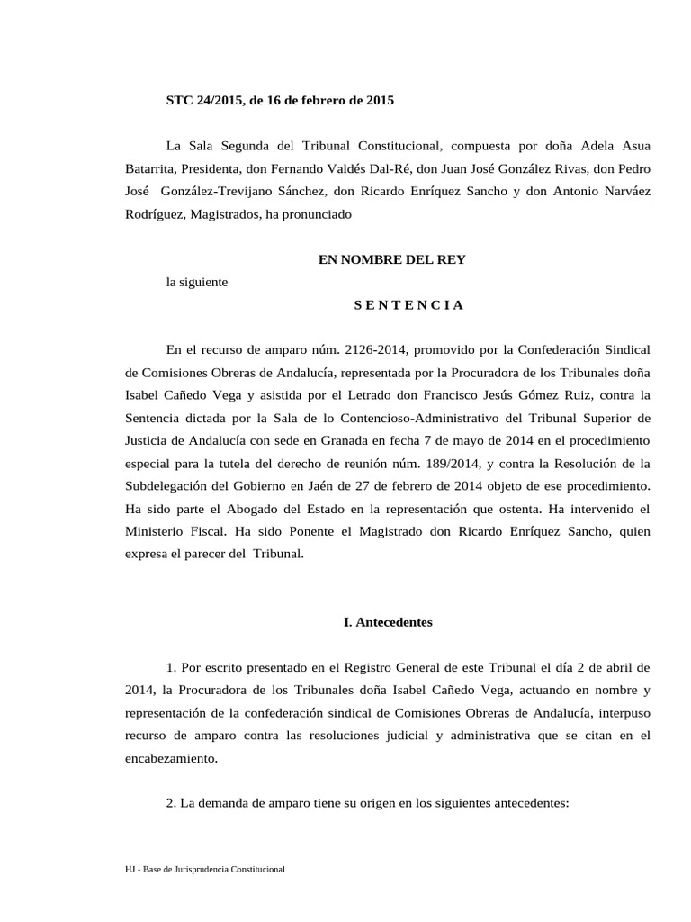 Sentencia 2015 24 | PDF | Caso de ley | Sentencia (ley)