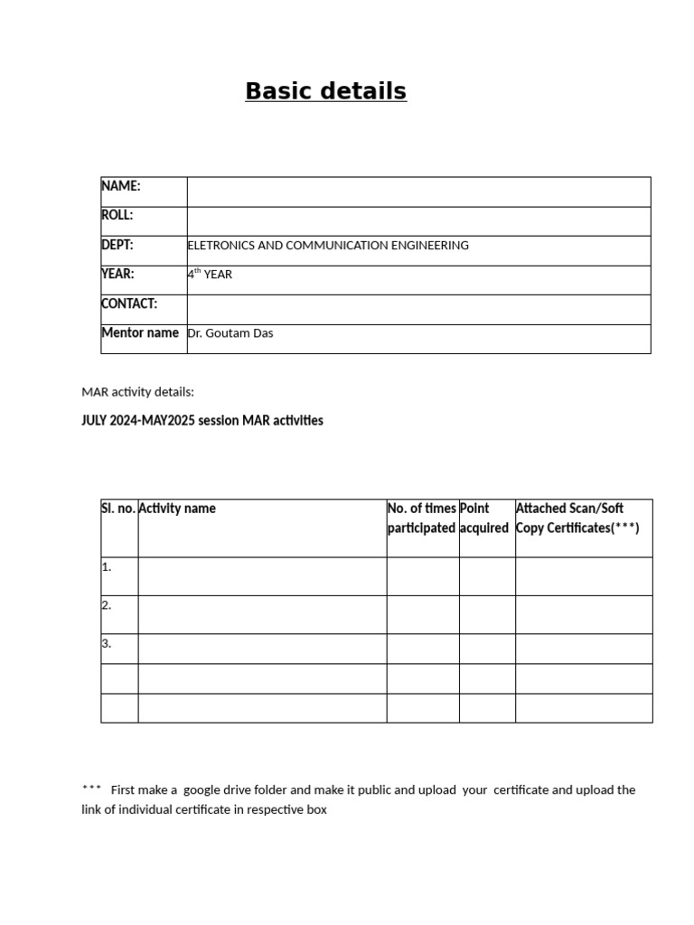 Mar Submission Fomat | PDF