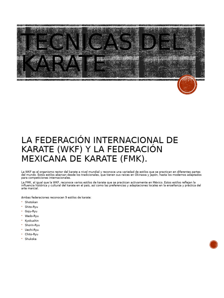 Tecnicas de Karate Presentacion | PDF