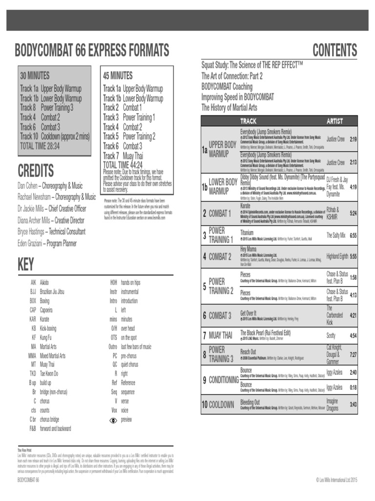 BODYCOMBAT 66 Tracklist Overview | PDF