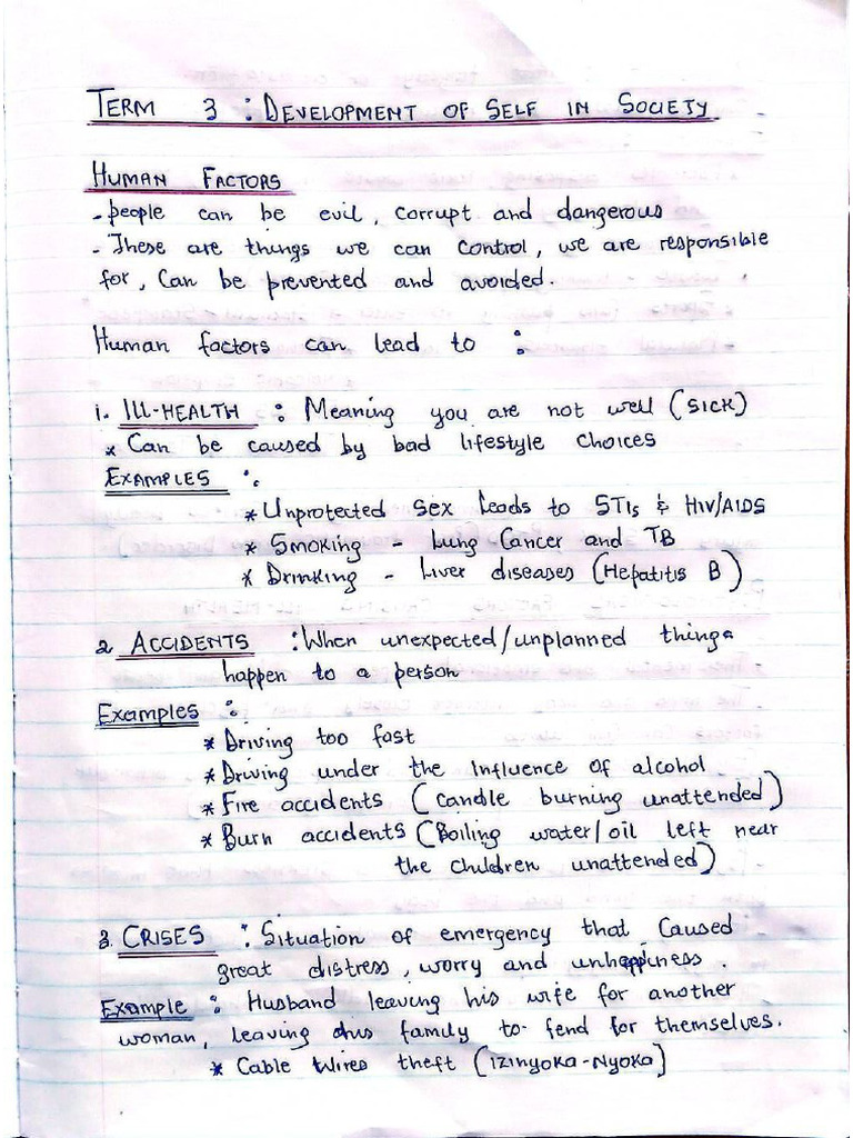 Term 3 Development of Self Notes | PDF