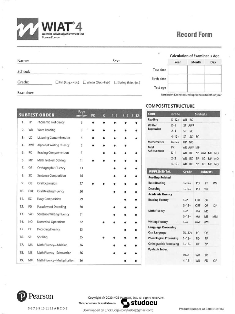 Wiat 4 - 6 Grade No Math | PDF