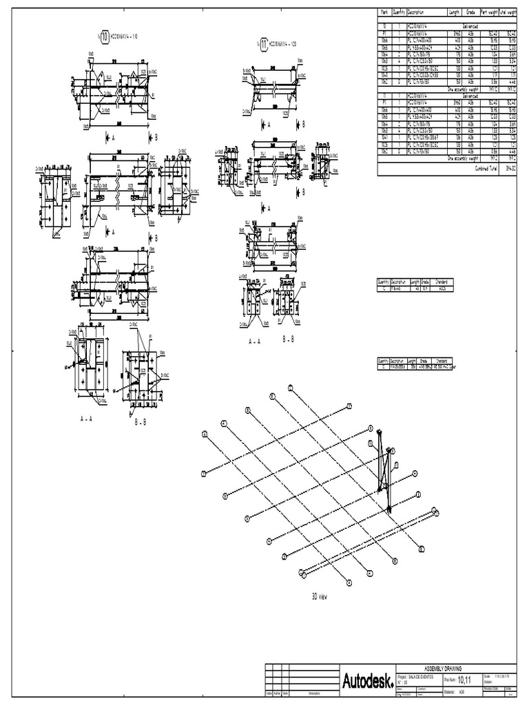 Assembly Drawing for HSS and Plates | PDF | Quantity