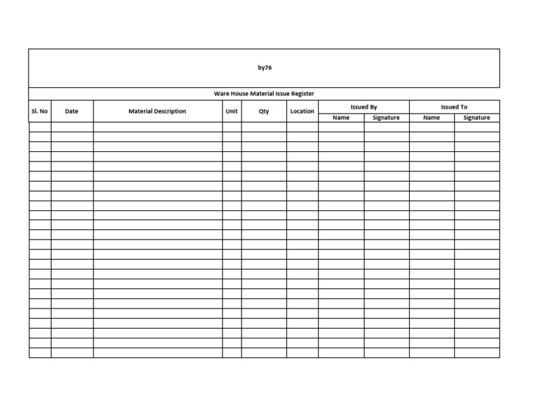 Daily Material Issue Register Format | PDF