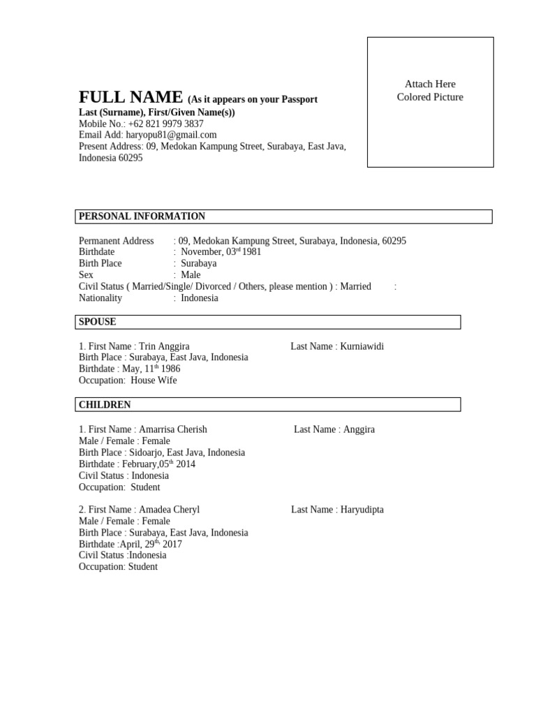 0225-CV EB-3 Work Format | PDF | Employment