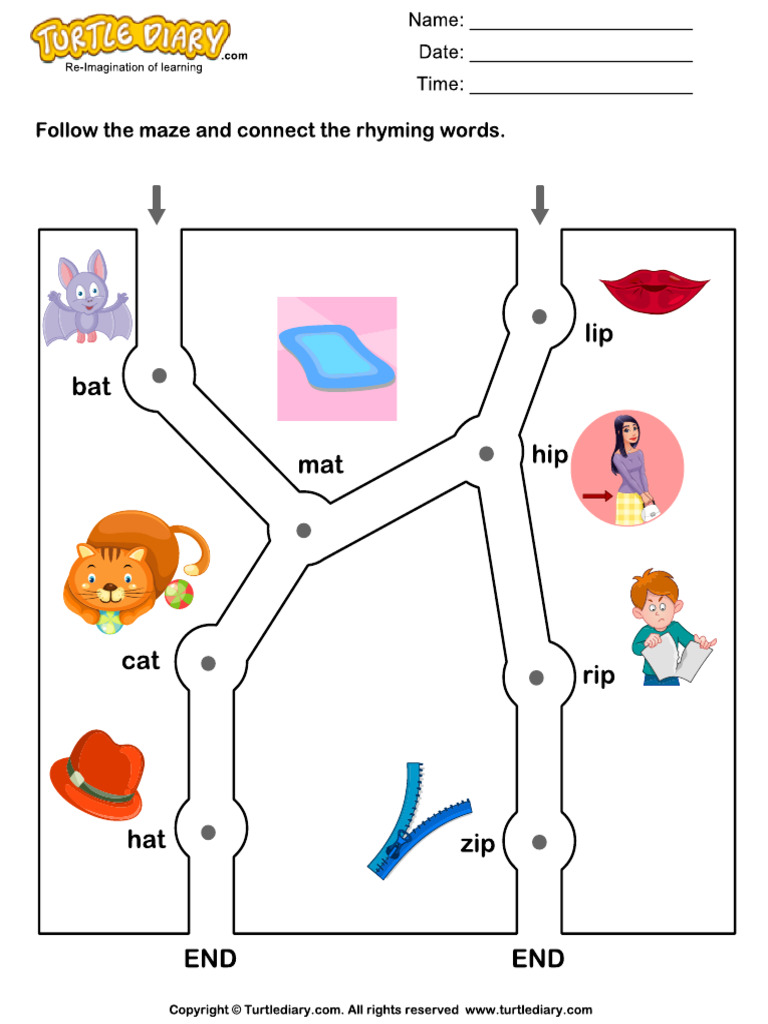 Rhyming Words Maze at and Ip | PDF