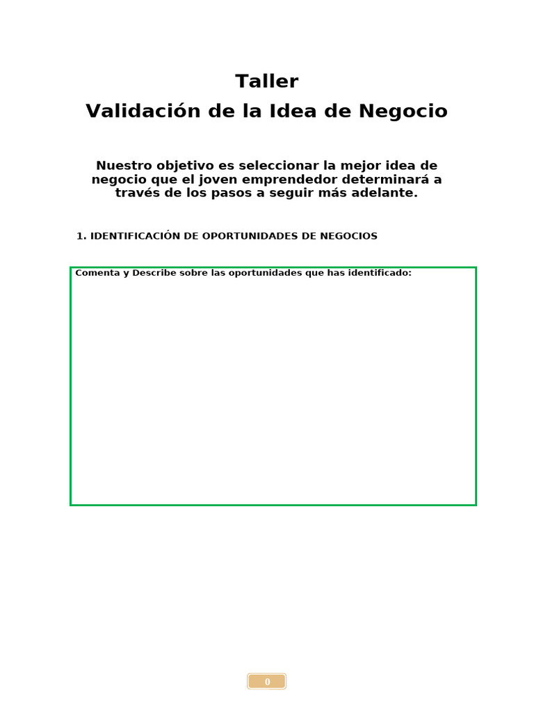 Validación de Ideas de Negocio para Emprendedores | PDF | Plan de ...