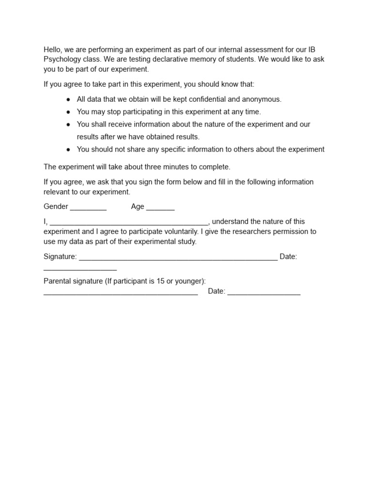 Psych IA Consent Form - Google Docs | PDF