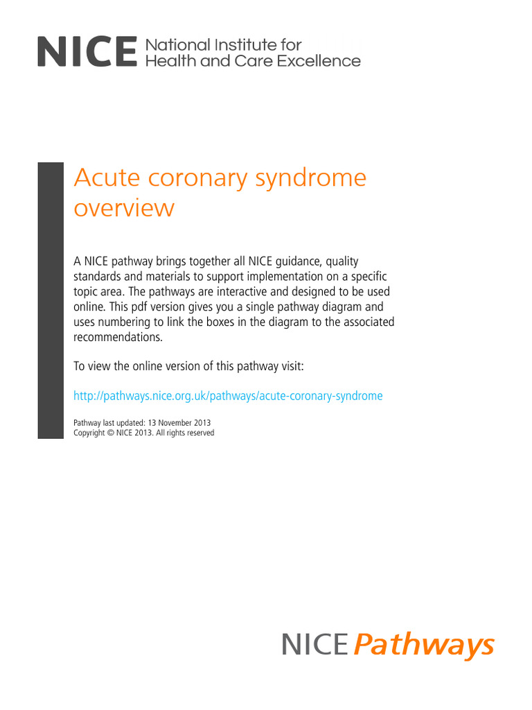 Acute Coronary Syndrome Pathway Guide | PDF | Myocardial Infarction ...