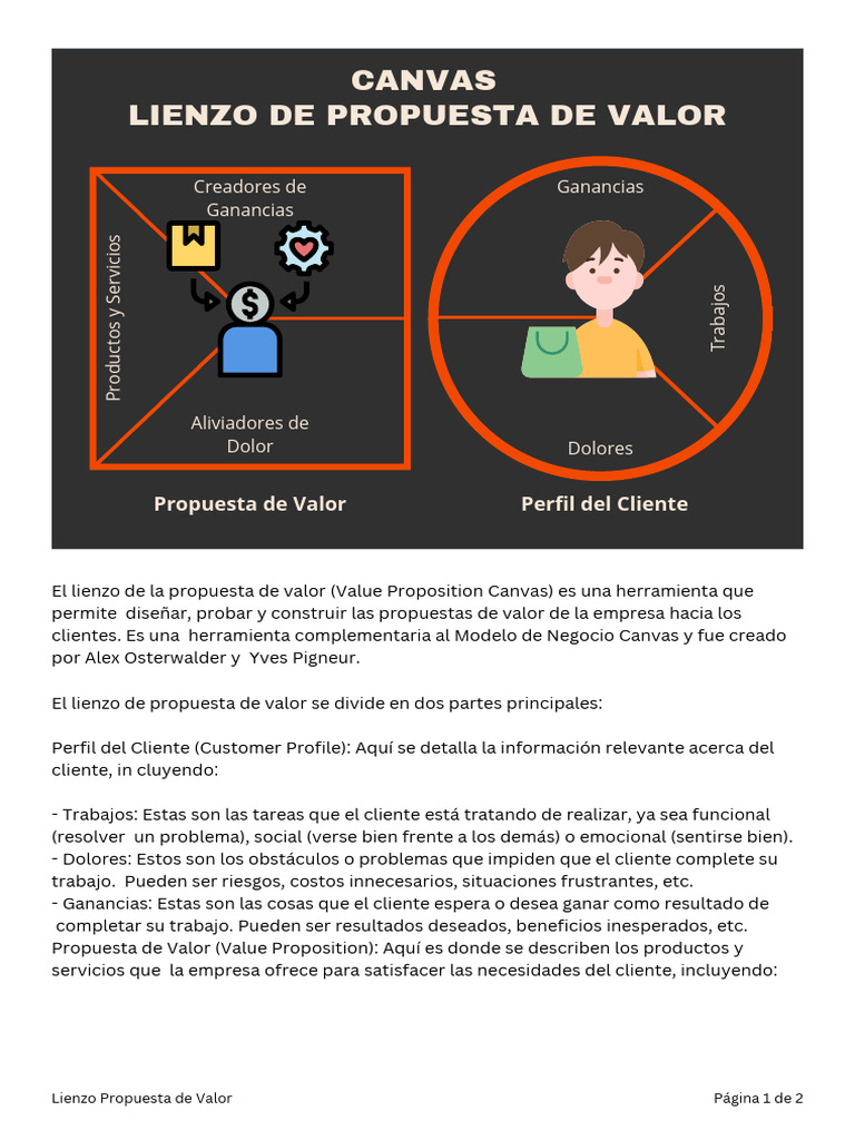 Lienzo de Propuesta de Valor Canvas | PDF | Marketing | Gestión estratégica