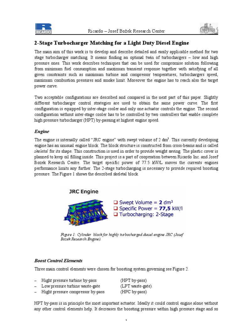 2-Stage Turbocharger Matching Method | PDF | Turbocharger | Engines