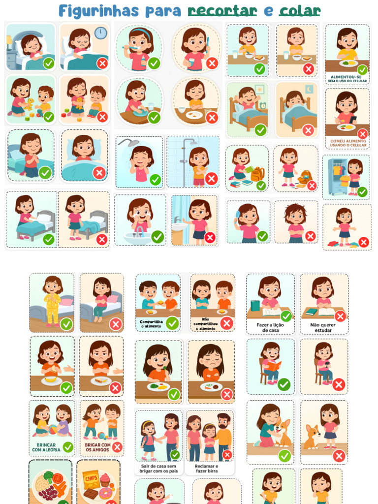 Figurinhas para Recortar Menina | PDF