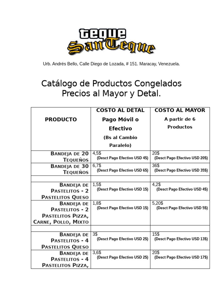 Catalogo Precios Teque SanTeque | PDF
