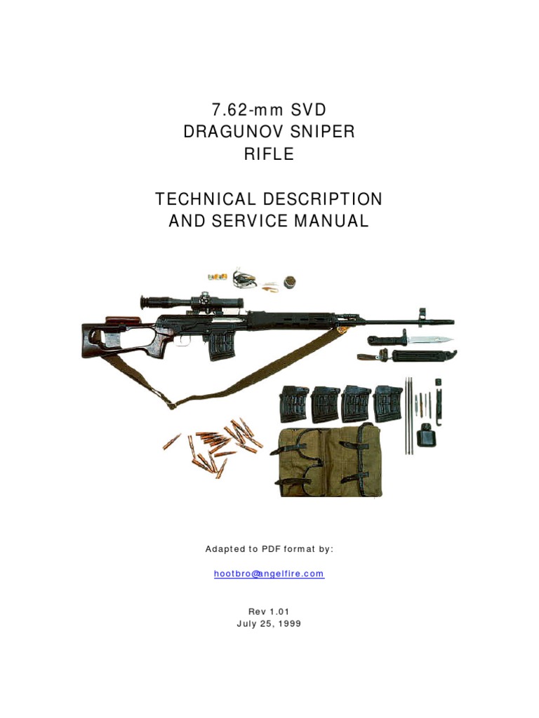 Dragunov 7.62 MM SVD Sniper Rifle - Technical Description and Service ...